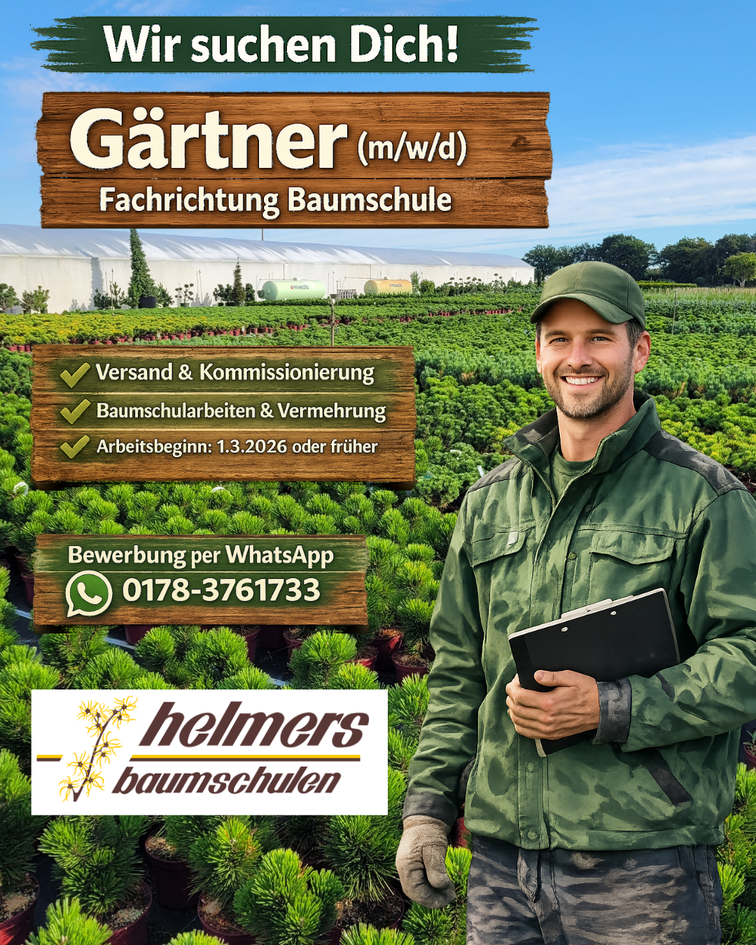 Gärtner/in (m/w/d) – Fachrichtung Baumschule gesucht